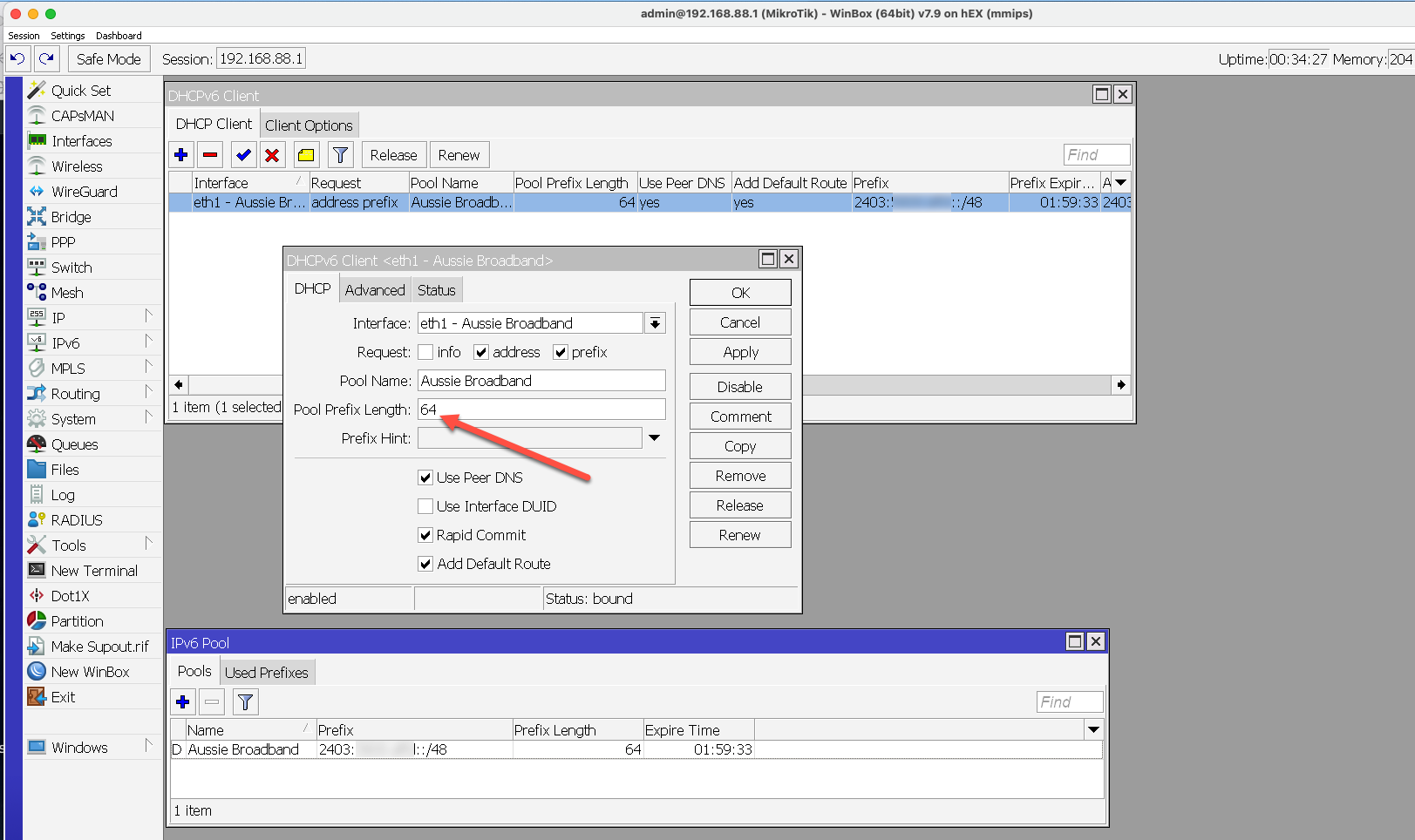 Configure IPv6 Client