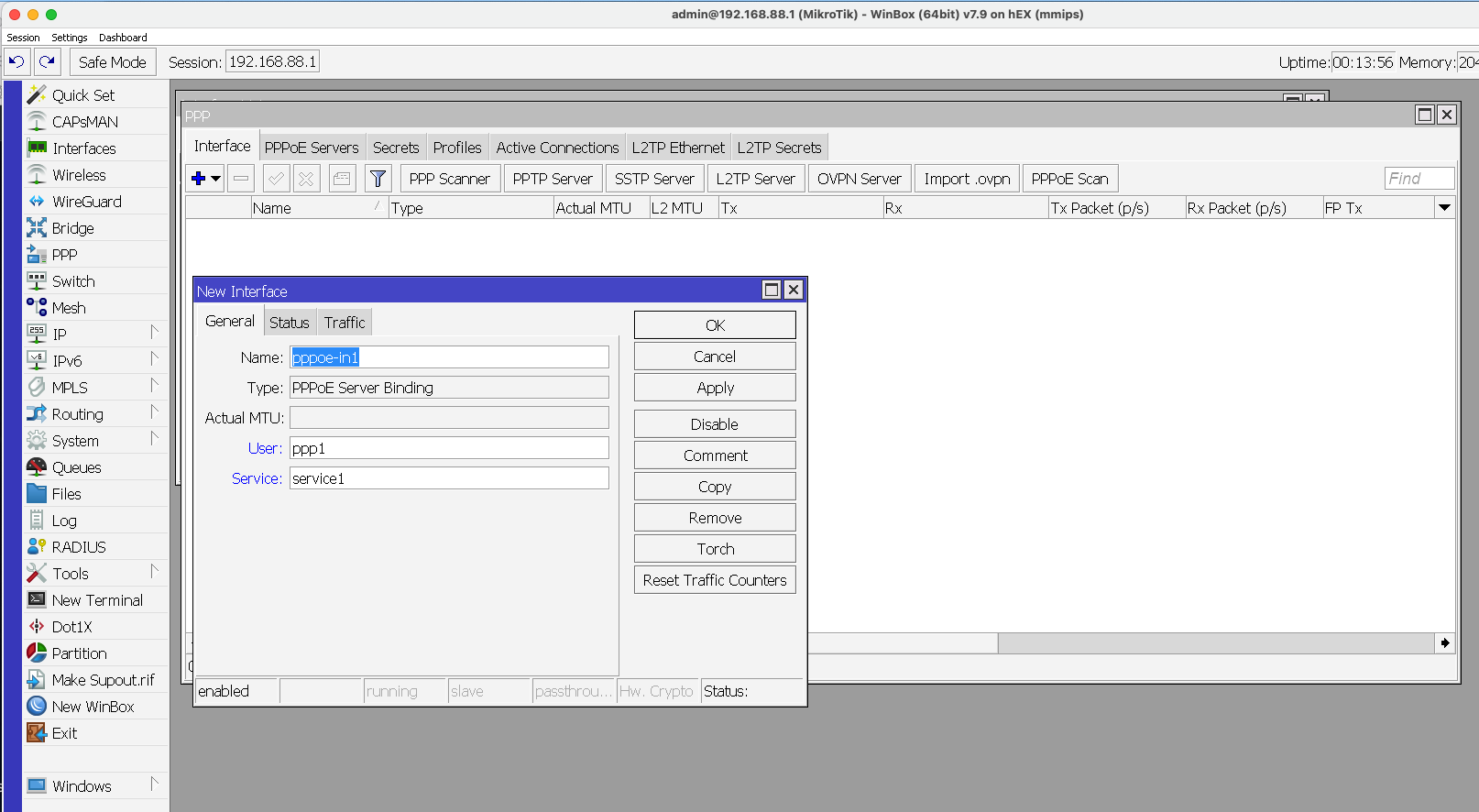 Create a PPPoE Interface